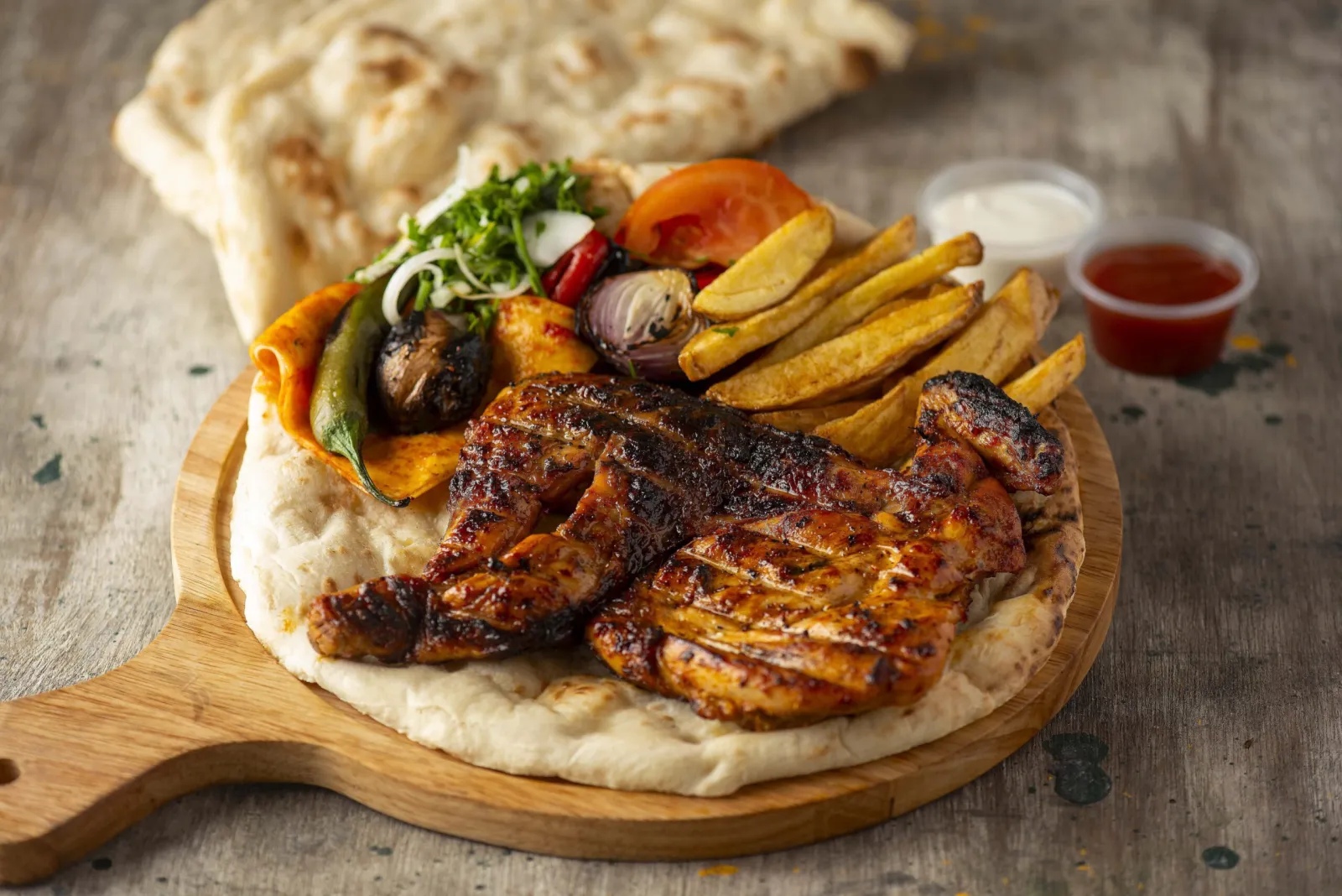  Half grilled chicken